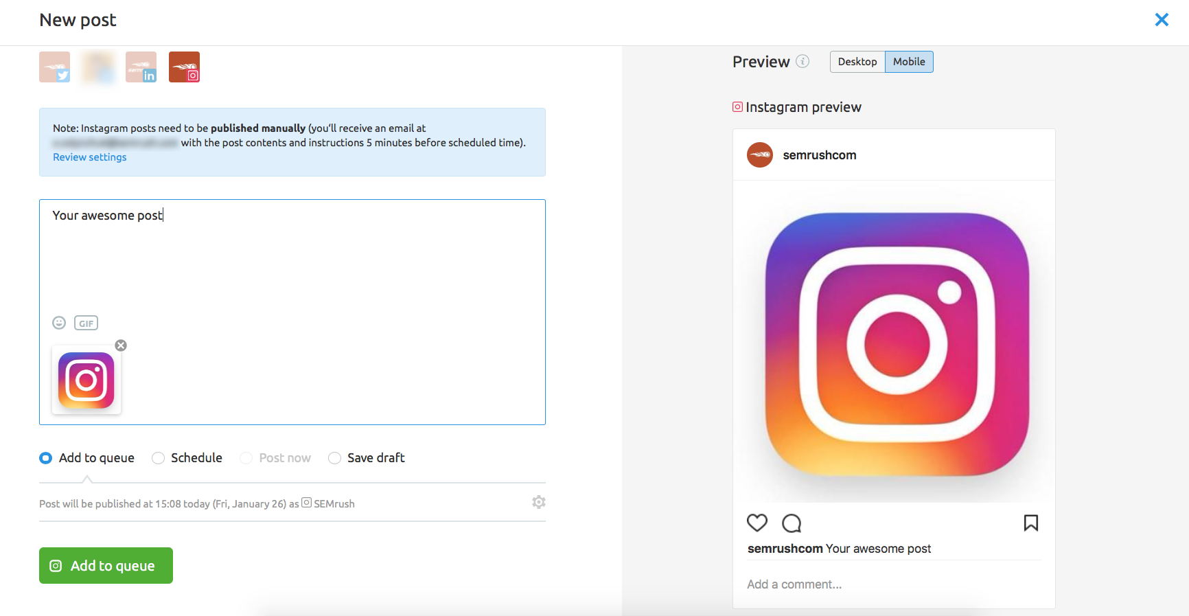 How To Timetable Posts on Instagram